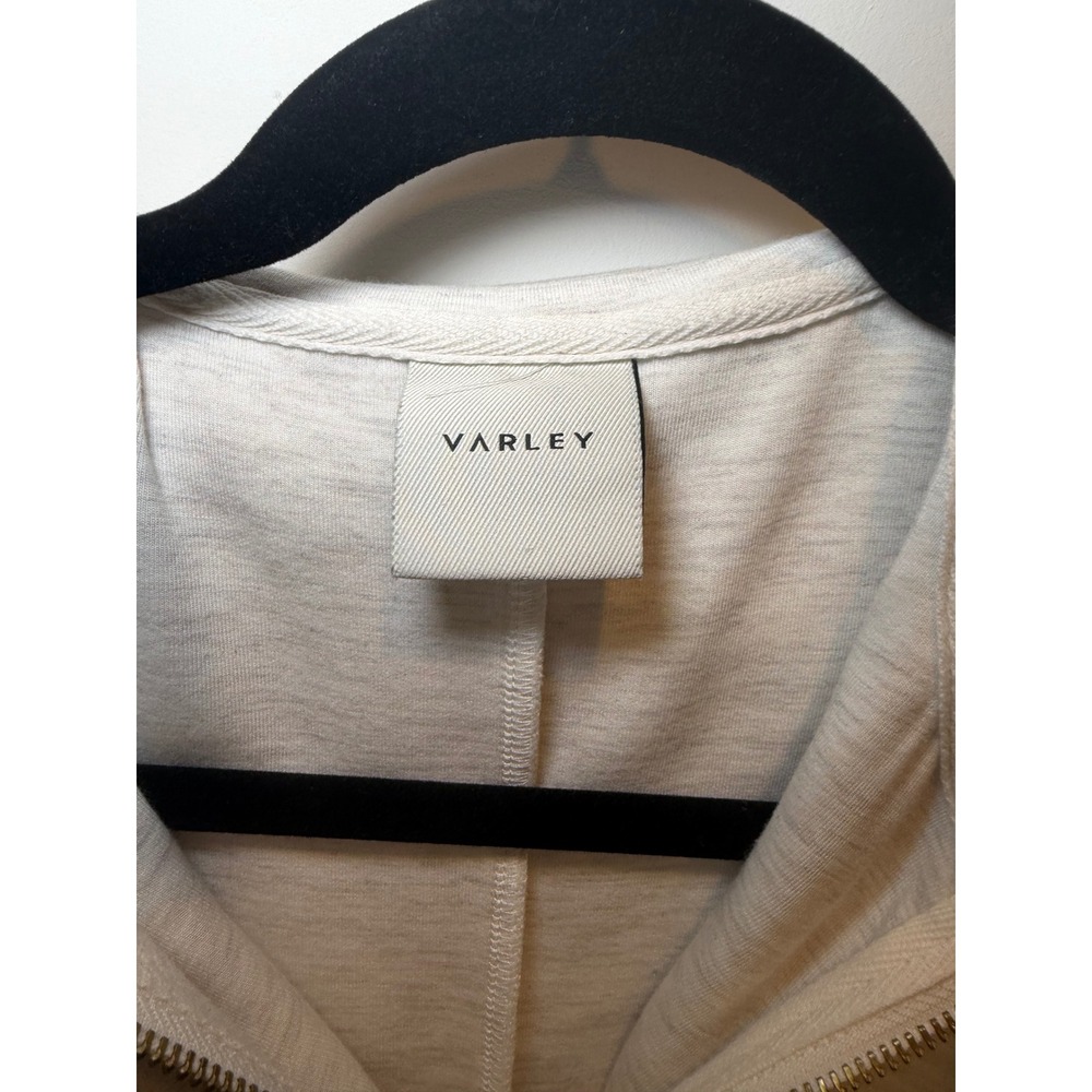Varley Womens Short Sleeve Half Zip Romper Oatmeal Heather Jersey Small - Picture 3 of 8